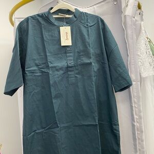 Men's Dark Green Casual Button Down Shirt